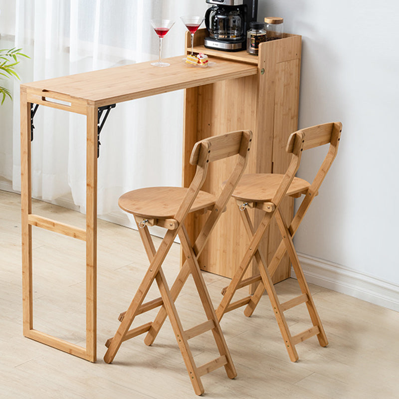 Industrial Collapsible Wood Counter Table 1/2/3/5 Pieces Bar Table Set for Balcony