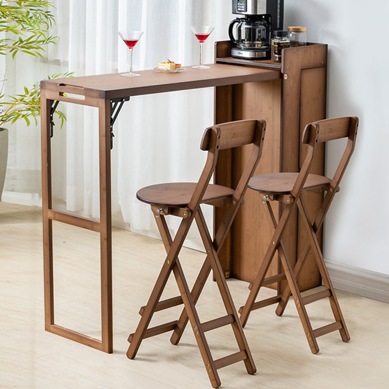 Industrial Collapsible Wood Counter Table 1/2/3/5 Pieces Bar Table Set for Balcony