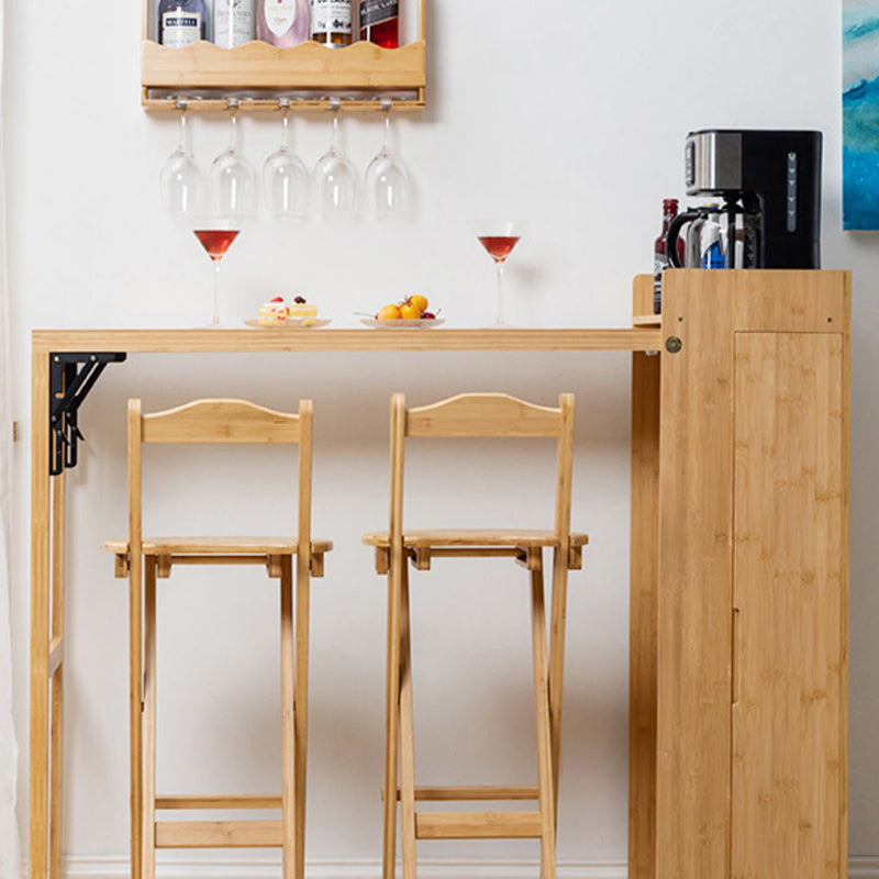 Industrial Collapsible Wood Counter Table 1/2/3/5 Pieces Bar Table Set for Balcony