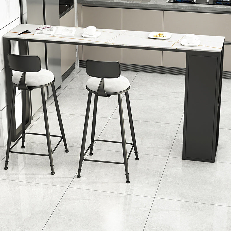 Glam Style Rectangle Bar Table 1/2/3 Pieces Stone Bar Table Set for Home