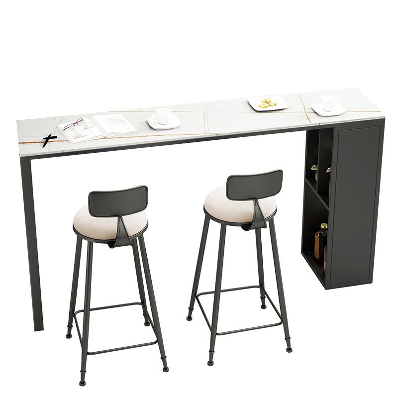 Glam Style Rectangle Bar Table 1/2/3 Pieces Stone Bar Table Set for Home