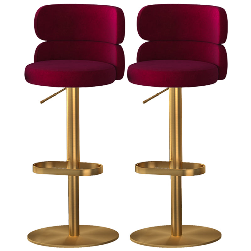 Glam Style Counter Stool Leather Adjustable Height Bar Stool with Swivel