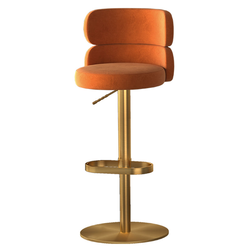 Glam Style Counter Stool Leather Adjustable Height Bar Stool with Swivel