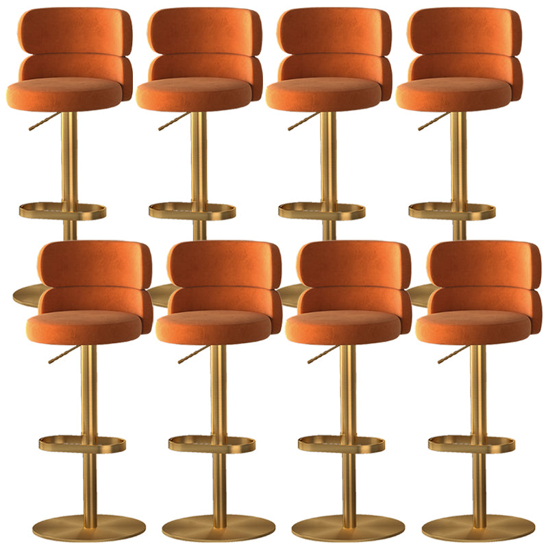 Glam Style Counter Stool Leather Adjustable Height Bar Stool with Swivel