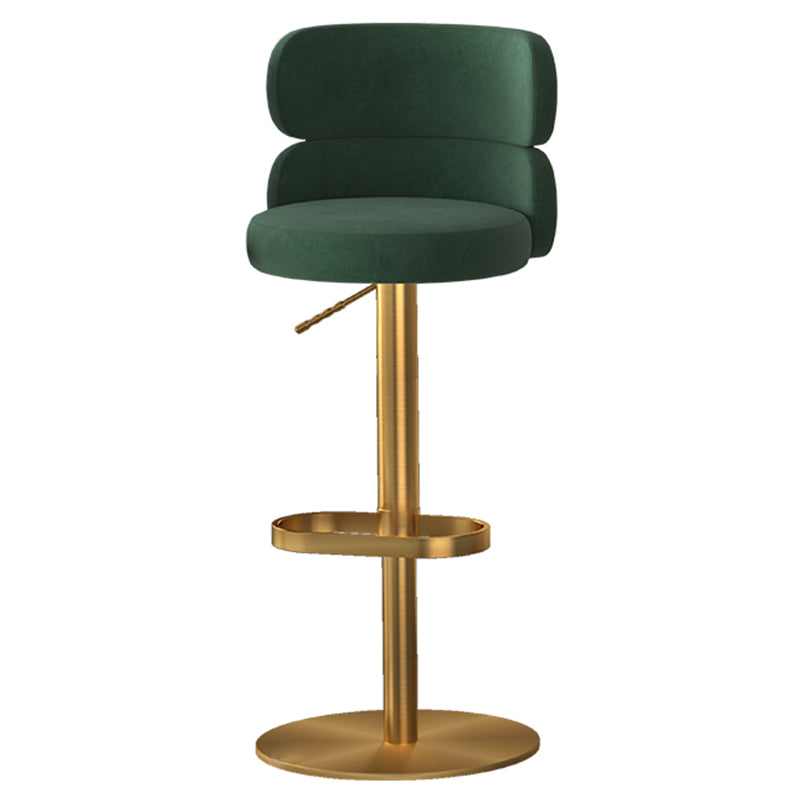 Glam Style Counter Stool Leather Adjustable Height Bar Stool with Swivel