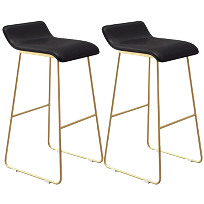 Glam Style Counter Stool Upholstered Bar Stool with Metal Base