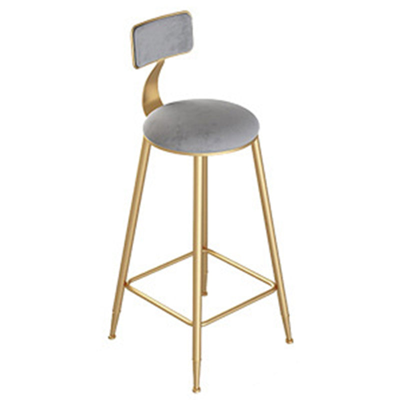 Glam Style Counter Stool Upholstered Bar Stool with Metal Base