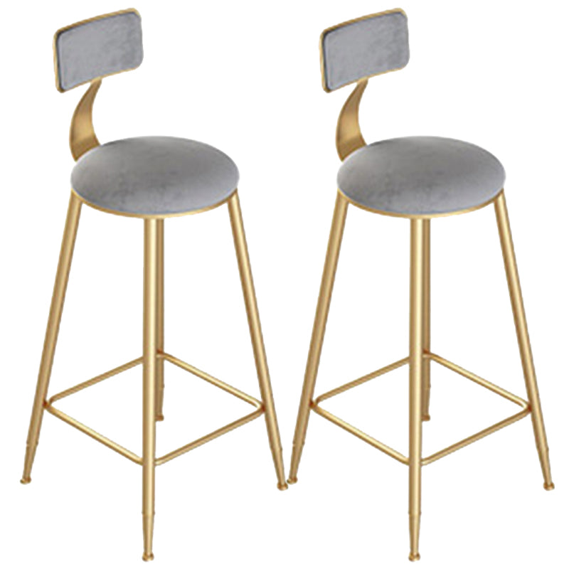 Glam Style Counter Stool Upholstered Bar Stool with Metal Base