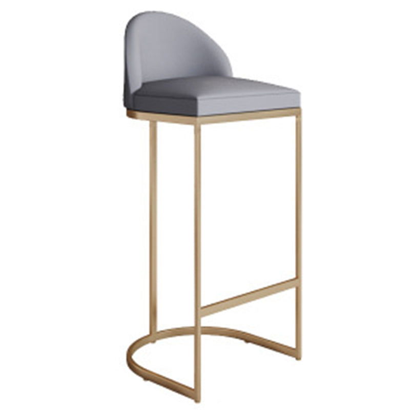 Glam Style Counter Stool Upholstered Bar Stool with Metal Base