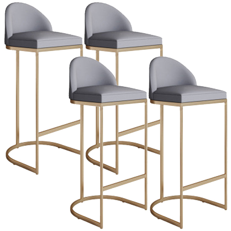 Glam Style Counter Stool Upholstered Bar Stool with Metal Base