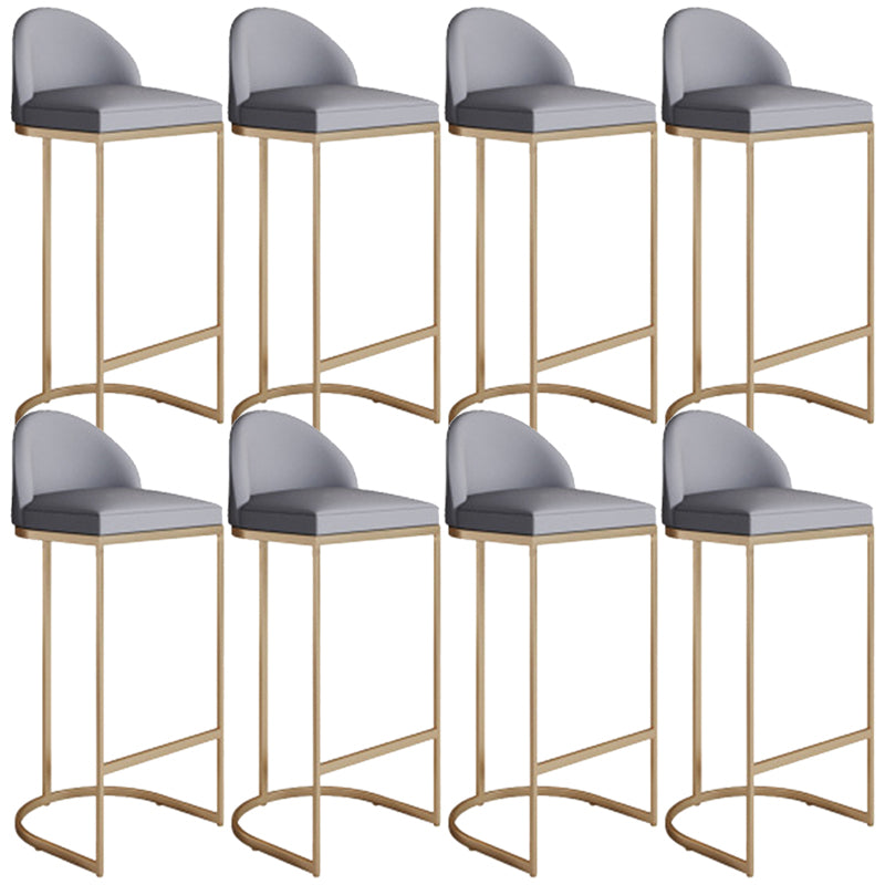 Glam Style Counter Stool Upholstered Bar Stool with Metal Base
