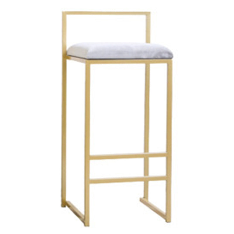 Glam Style Counter Stool Upholstered Bar Stool with Metal Base