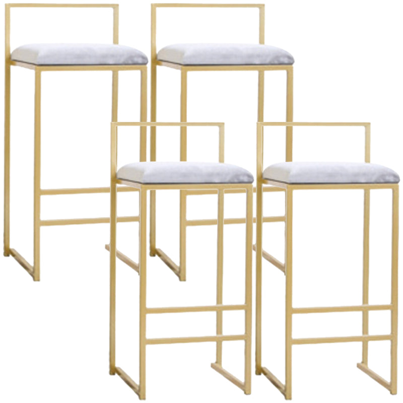 Glam Style Counter Stool Upholstered Bar Stool with Metal Base