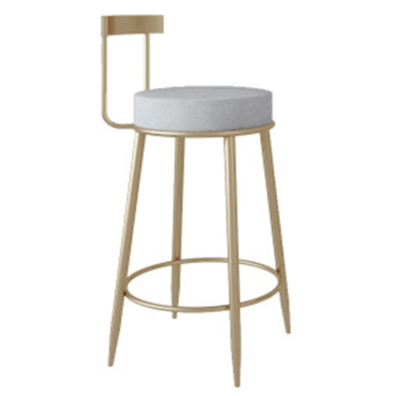 Glam Style Counter Stool Upholstered Bar Stool with Metal Base