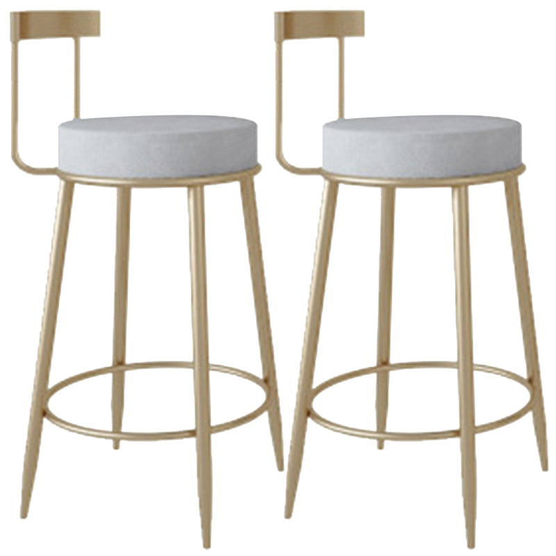 Glam Style Counter Stool Upholstered Bar Stool with Metal Base