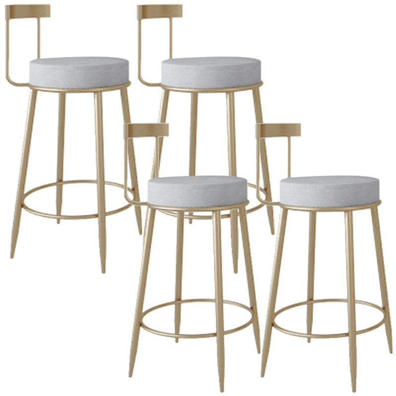 Glam Style Counter Stool Upholstered Bar Stool with Metal Base