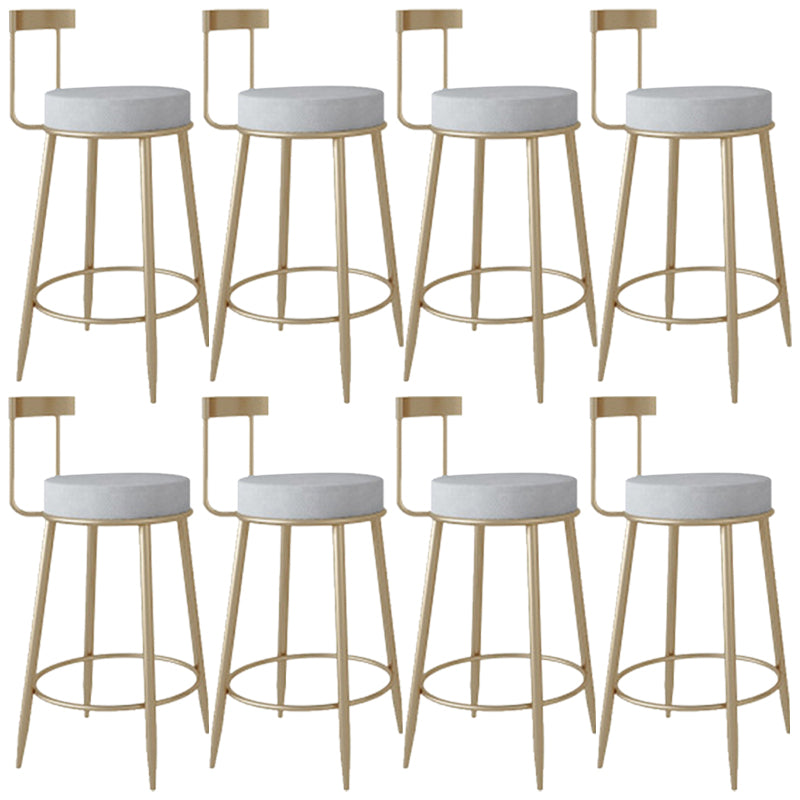 Glam Style Counter Stool Upholstered Bar Stool with Metal Base