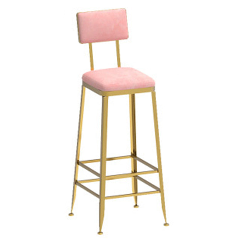 Glam Style Counter Stool Upholstered Bar Stool with Metal Base