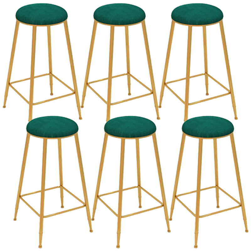 Glam Style Counter Stool Upholstered Bar Stool with Metal Base