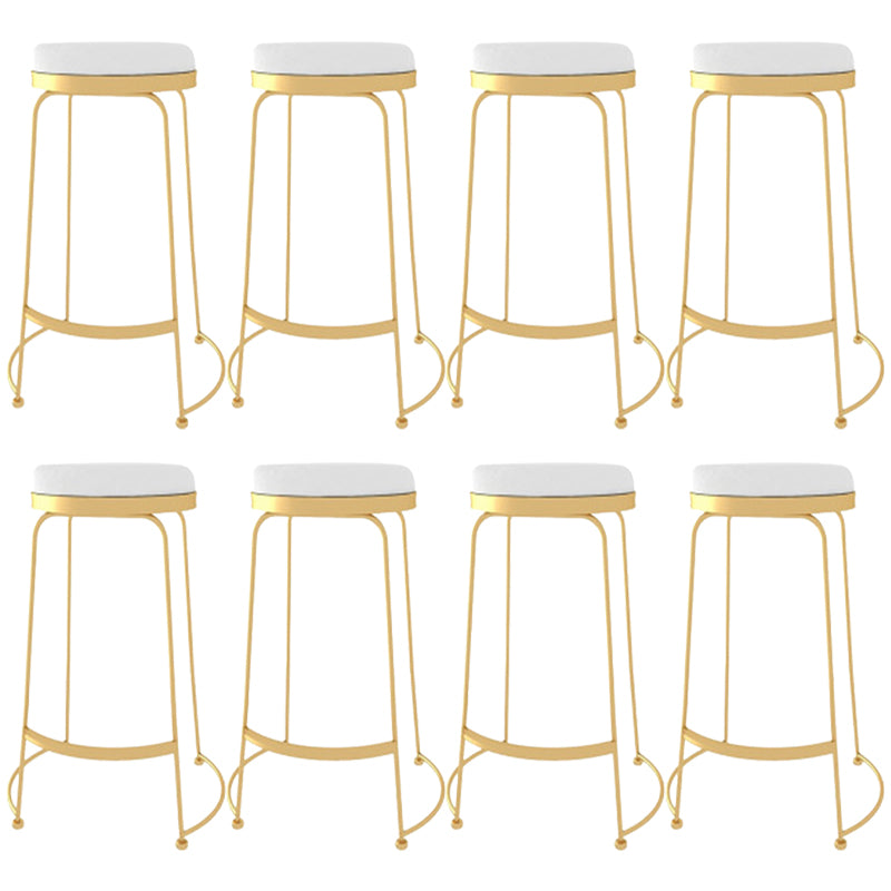 Glam Style Counter Stool Upholstered Bar Stool with Metal Base