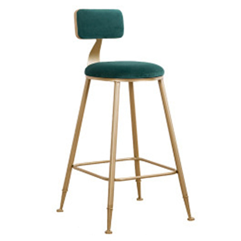 Glam Style Counter Stool Upholstered Bar Stool with Metal Base