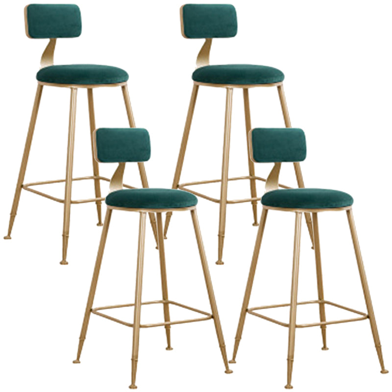 Glam Style Counter Stool Upholstered Bar Stool with Metal Base