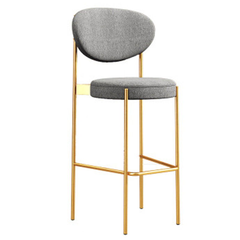 Glam Style Counter Stool Upholstered Bar Stool with Metal Base