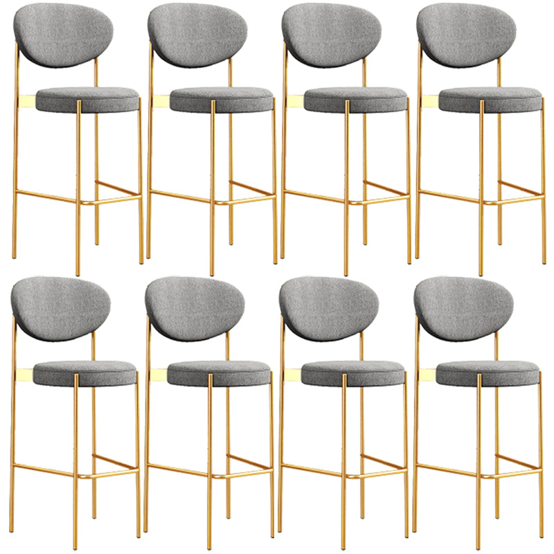 Glam Style Counter Stool Upholstered Bar Stool with Metal Base