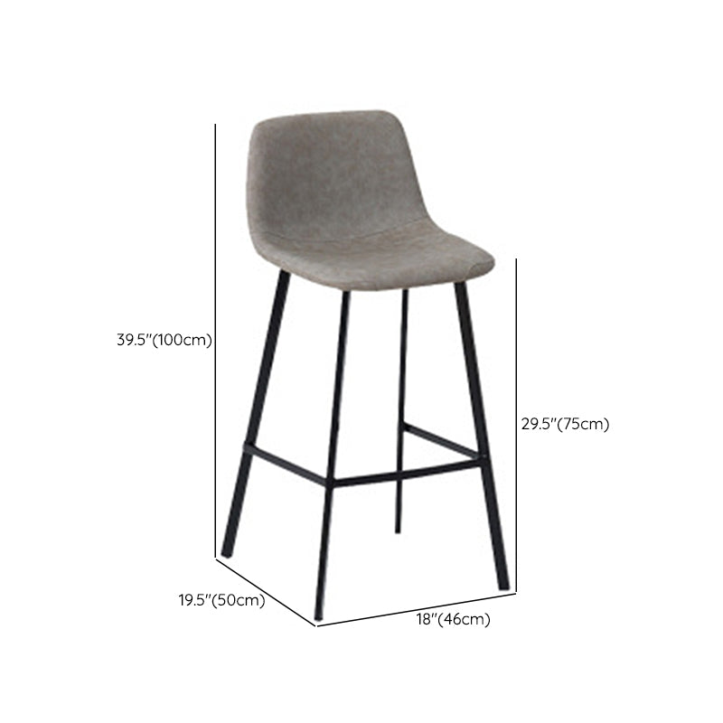 Glam Style Counter Stool Upholstered Bar Stool with Metal Base
