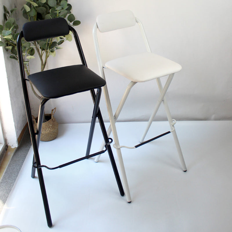 Contemporary Dining Stools Folding Bar Stools with Metal Base