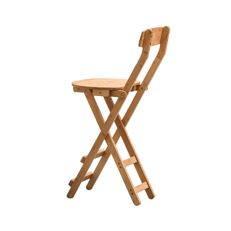 Contemporary Dining Stools Low Back Folding Bar Stools with Footrest