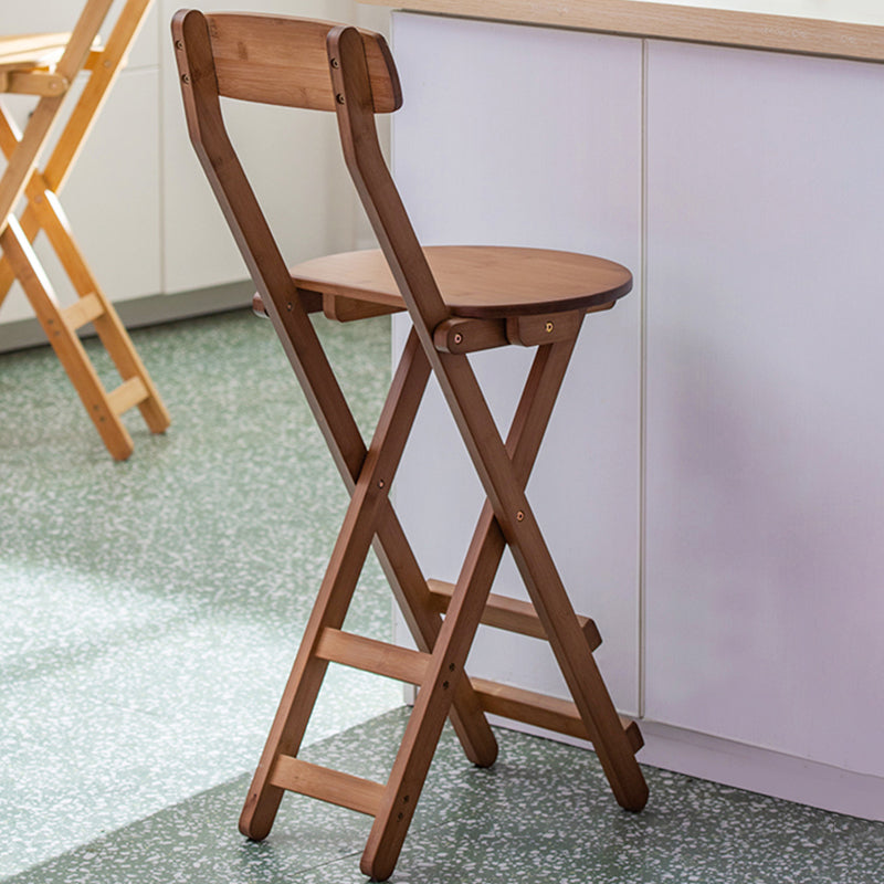 Contemporary Dining Stools Low Back Folding Bar Stools with Footrest