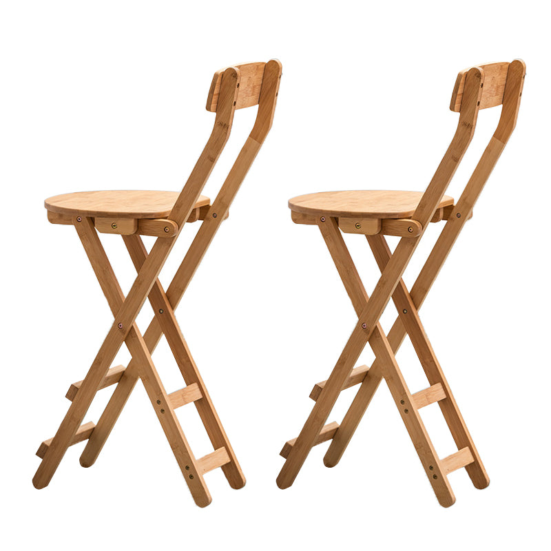 Contemporary Dining Stools Low Back Folding Bar Stools with Footrest