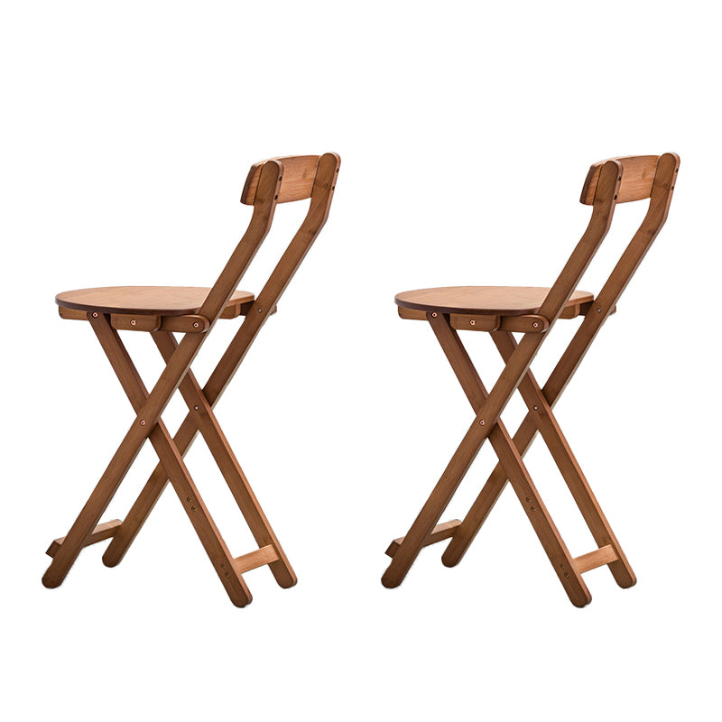 Contemporary Dining Stools Low Back Folding Bar Stools with Footrest