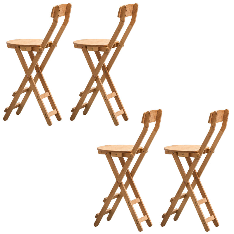 Contemporary Dining Stools Low Back Folding Bar Stools with Footrest