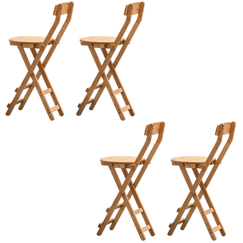 Contemporary Dining Stools Low Back Folding Bar Stools with Footrest