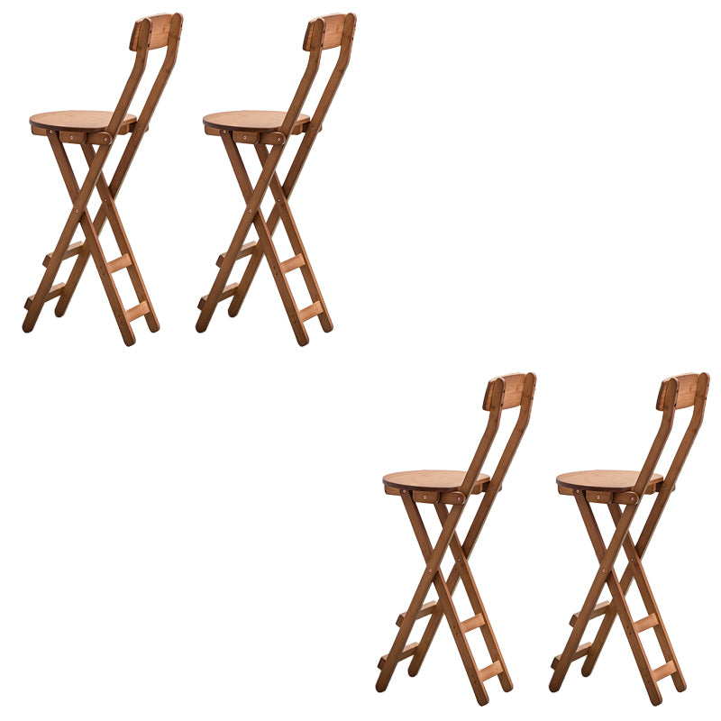 Contemporary Dining Stools Low Back Folding Bar Stools with Footrest