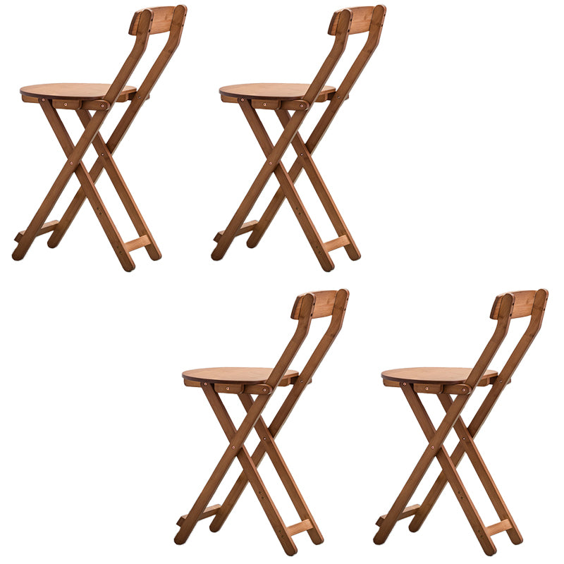 Contemporary Dining Stools Low Back Folding Bar Stools with Footrest