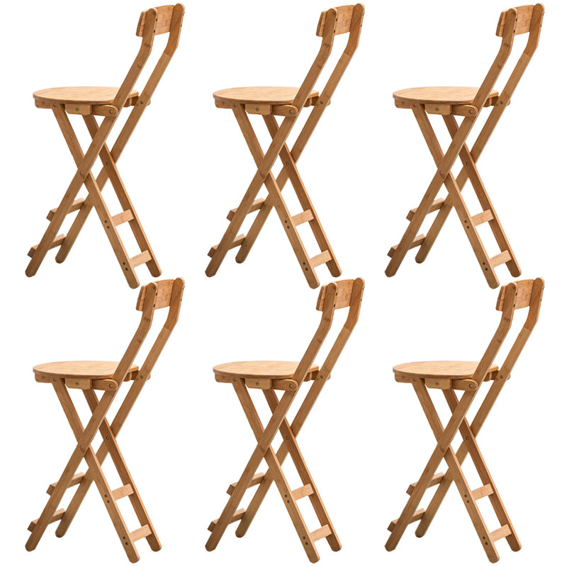 Contemporary Dining Stools Low Back Folding Bar Stools with Footrest