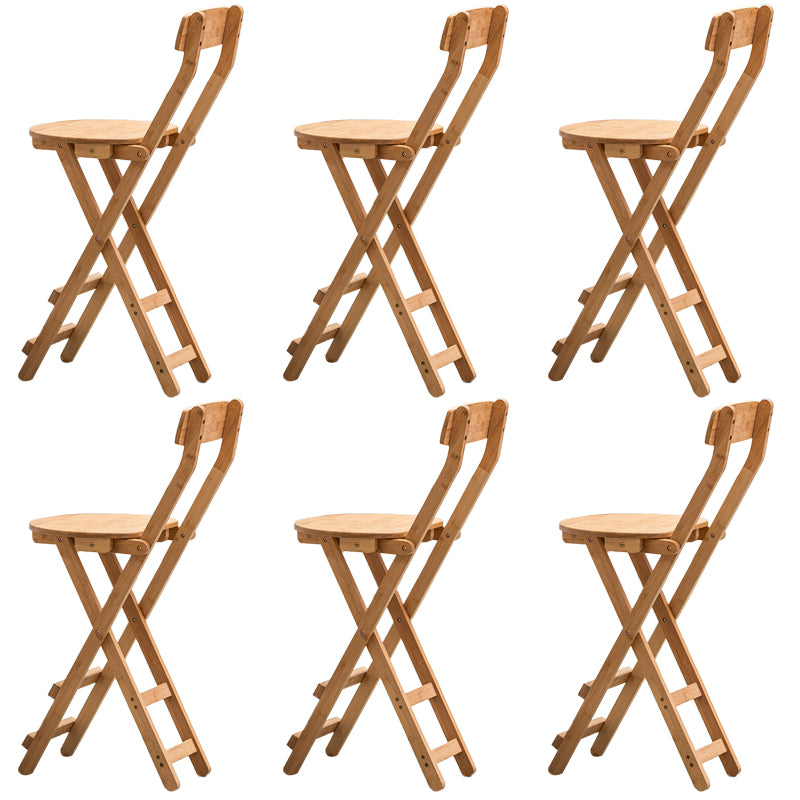 Contemporary Dining Stools Low Back Folding Bar Stools with Footrest