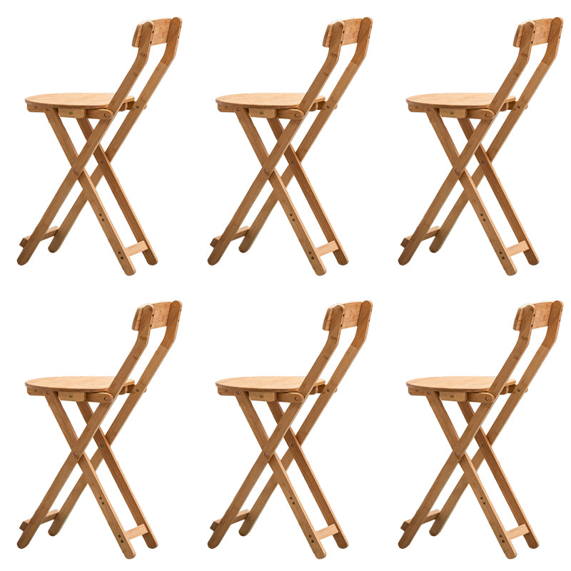 Contemporary Dining Stools Low Back Folding Bar Stools with Footrest
