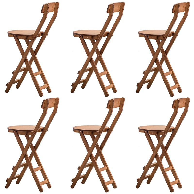 Contemporary Dining Stools Low Back Folding Bar Stools with Footrest