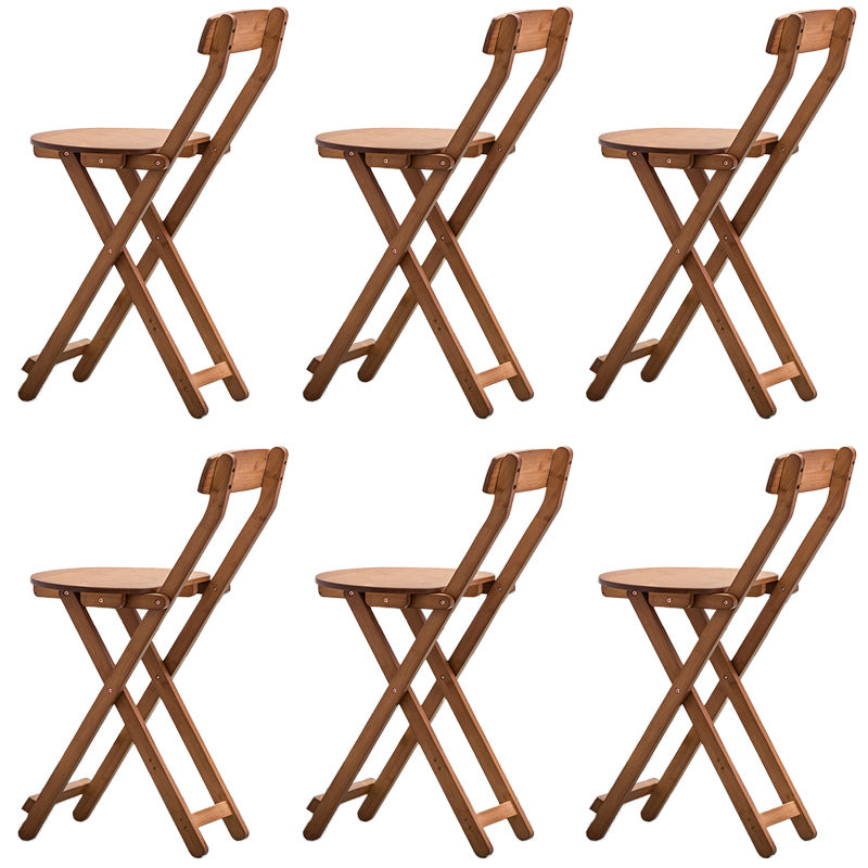 Contemporary Dining Stools Low Back Folding Bar Stools with Footrest