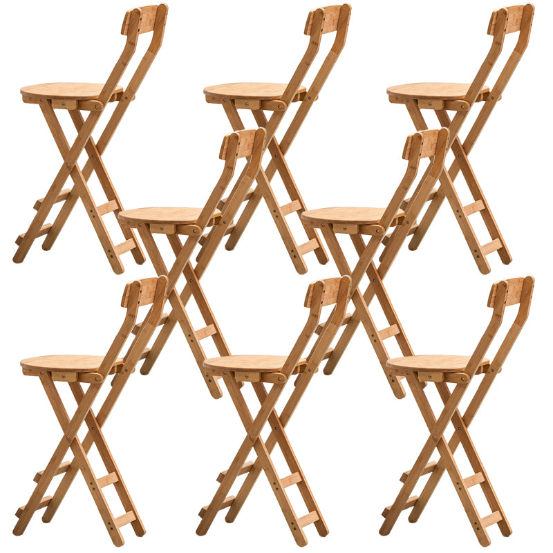 Contemporary Dining Stools Low Back Folding Bar Stools with Footrest