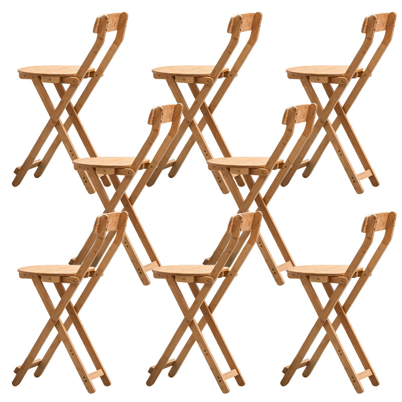 Contemporary Dining Stools Low Back Folding Bar Stools with Footrest