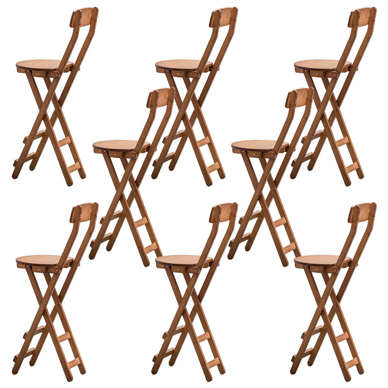 Contemporary Dining Stools Low Back Folding Bar Stools with Footrest