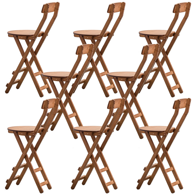 Contemporary Dining Stools Low Back Folding Bar Stools with Footrest