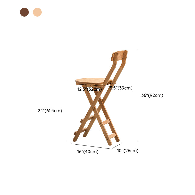Contemporary Dining Stools Low Back Folding Bar Stools with Footrest