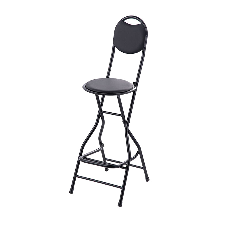 Contemporary Dining Stools Low Back Folding Bar Stools with Metal Base