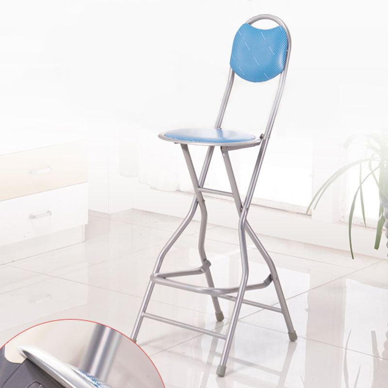 Contemporary Dining Stools Low Back Folding Bar Stools with Metal Base